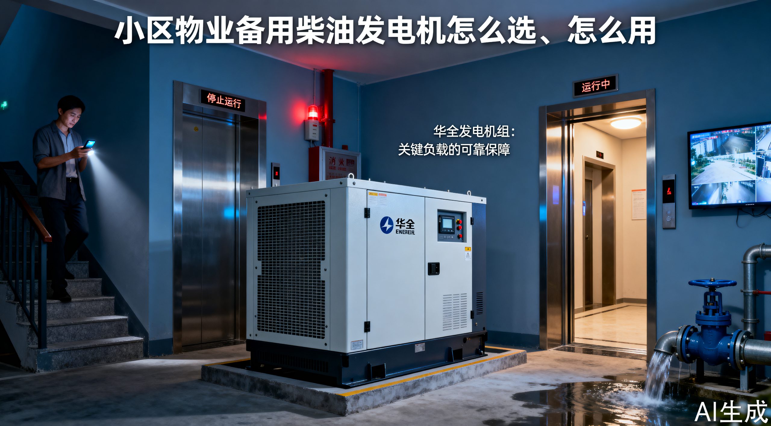 小区物业备用柴油发电机选型与维护指南