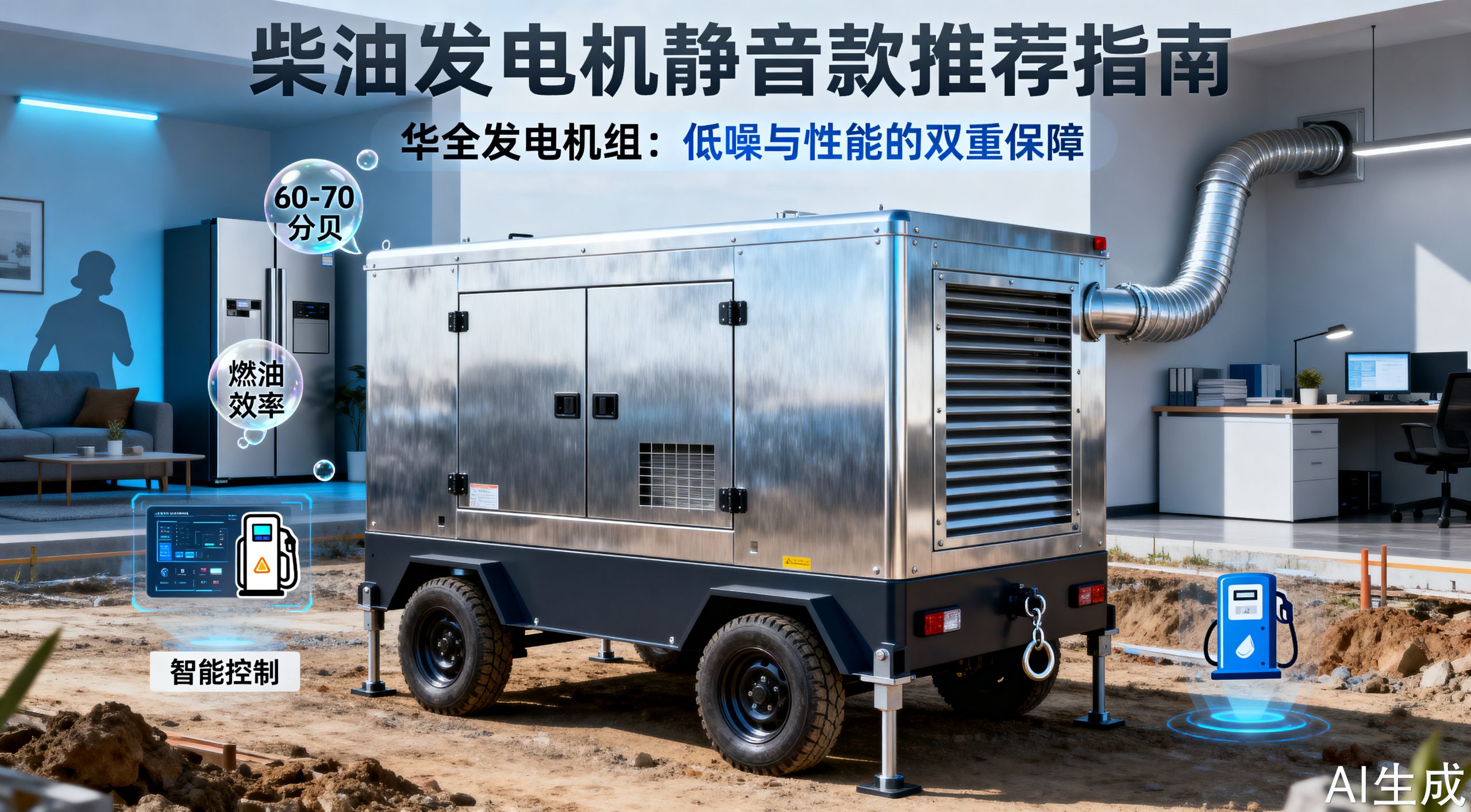 柴油发电机静音款推荐：静音高效优选指南（2024）
