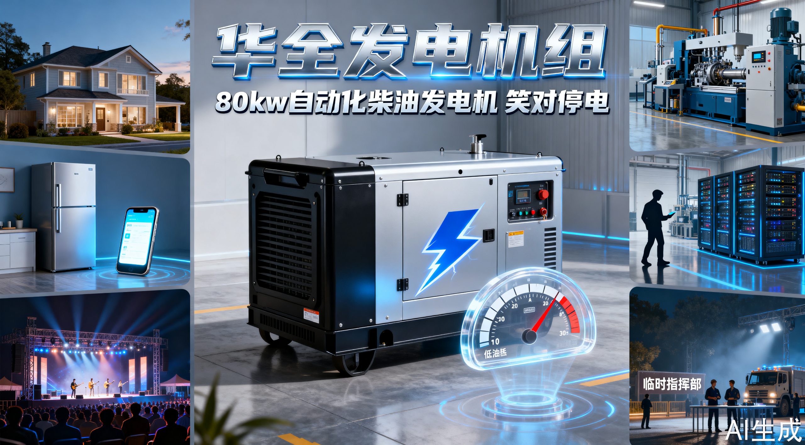 80kw自动化柴油发电机，专治停电恐惧症