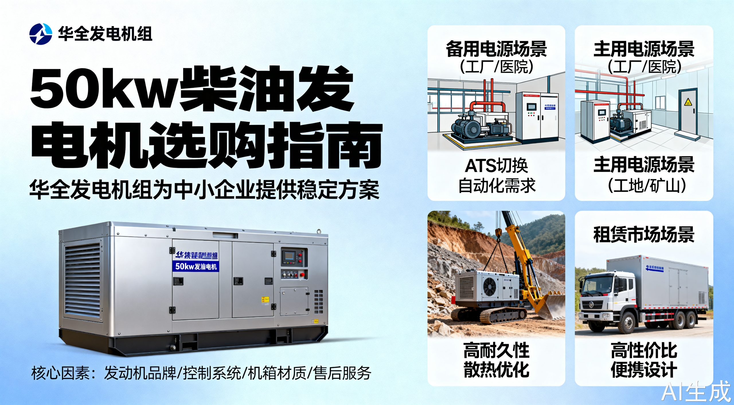 50kw柴油发电机价格：真实行情与选购指南