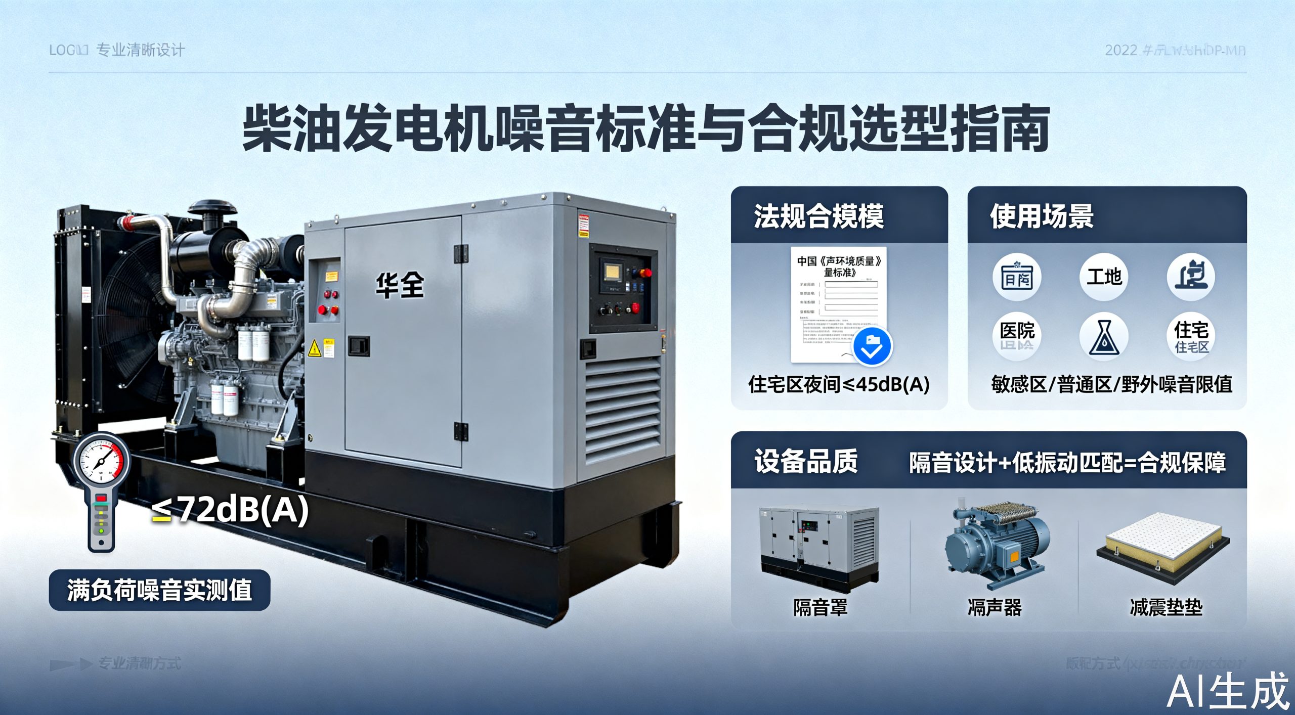 掌握柴油发电机噪音标准，轻松选低噪机型