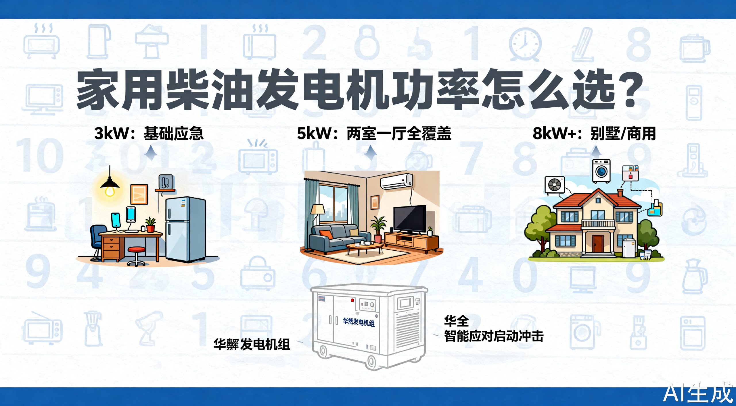 家用柴油发电机选多大功率最合适
