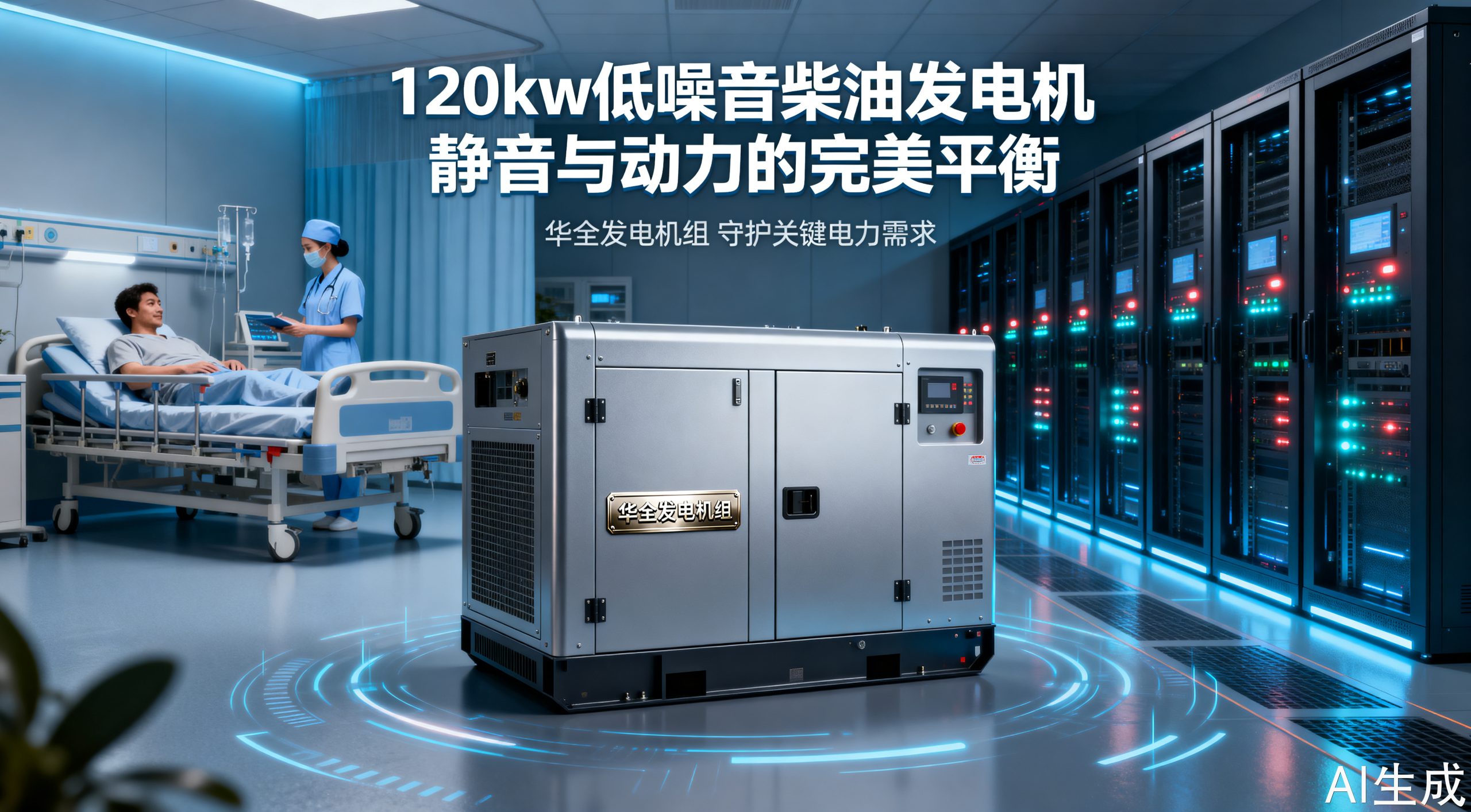120kw低噪音柴油发电机：静音稳定，高效供电！