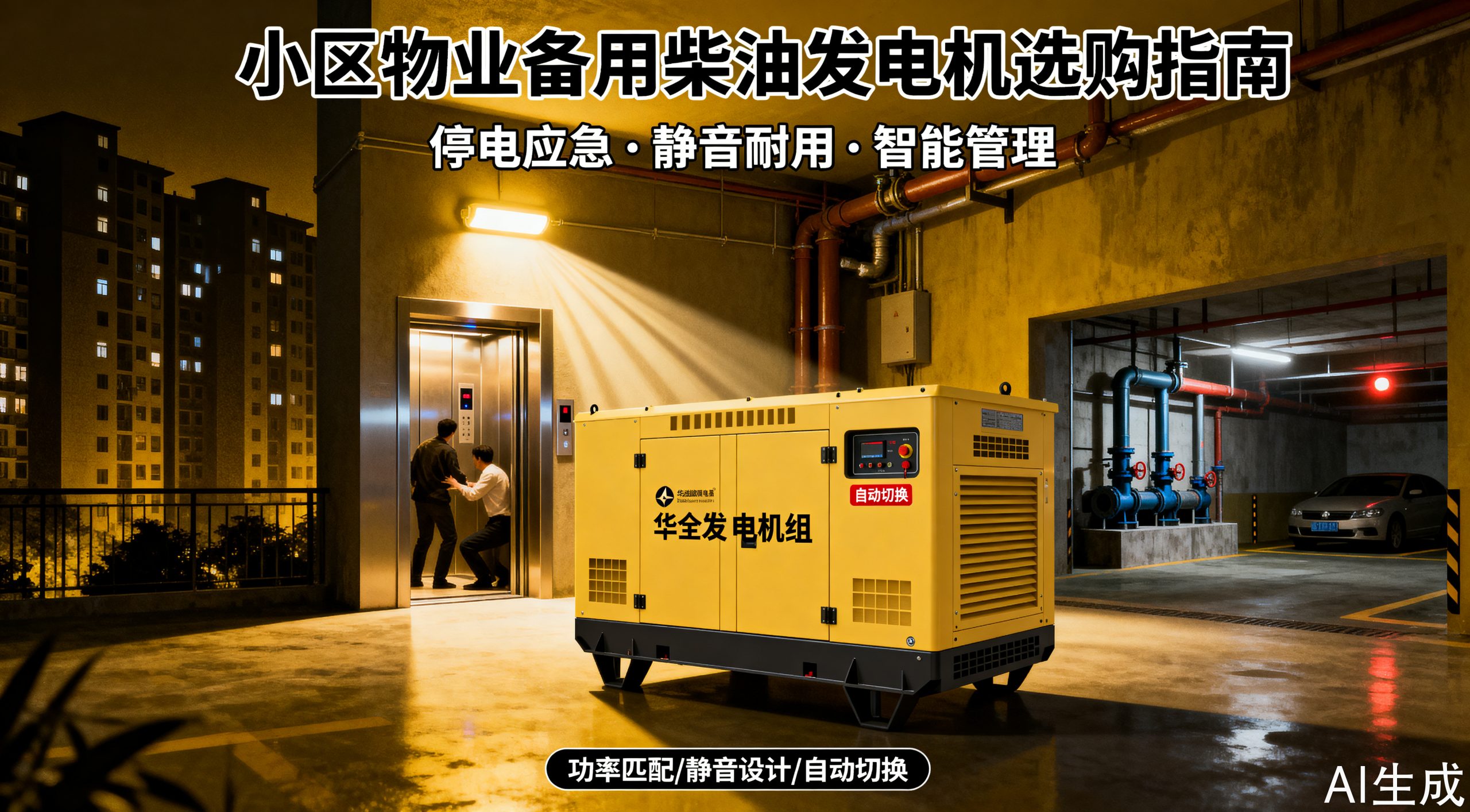 小区物业备用柴油发电机，选好才能不慌