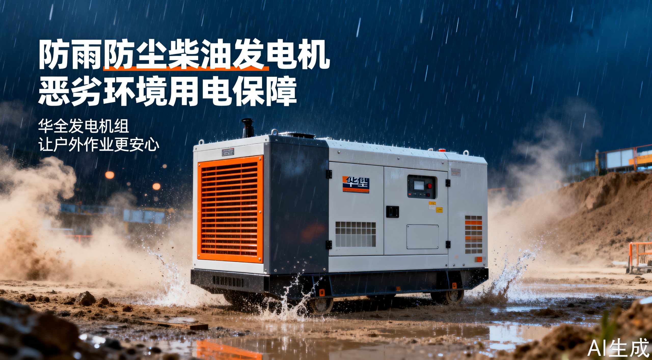防雨防尘柴油发电机 户外用电的硬核守护