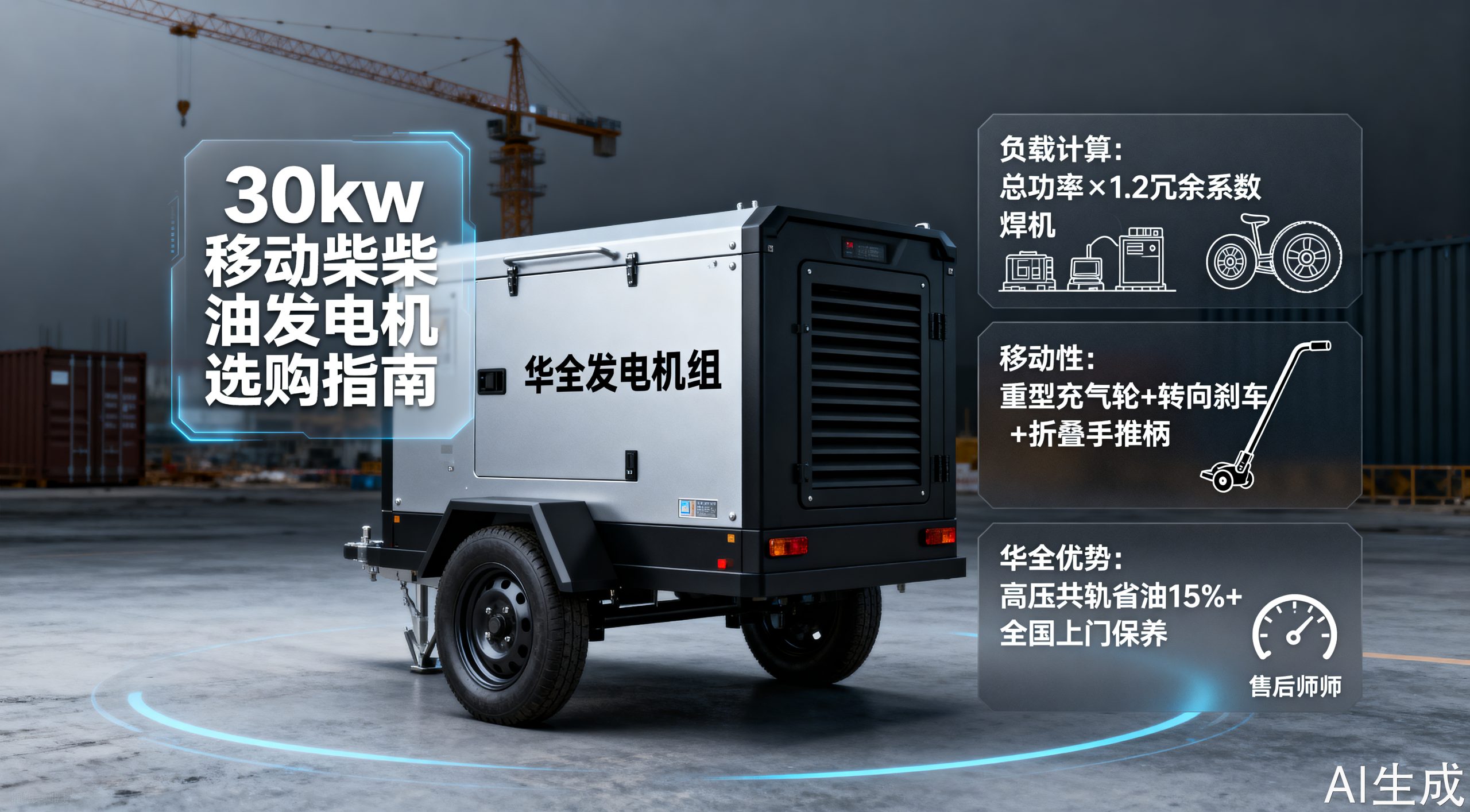 30kw移动式柴油发电机，你确定会挑？