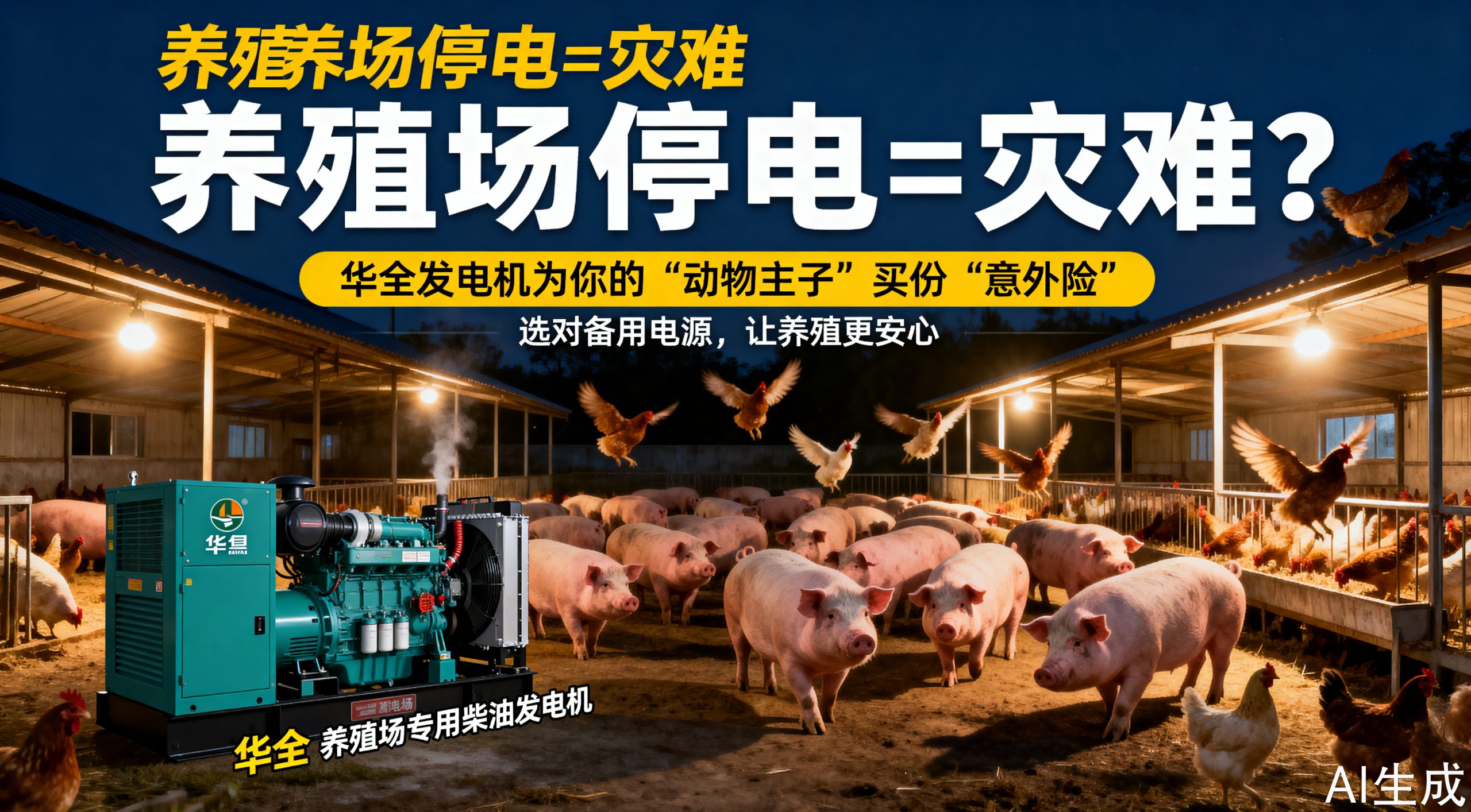养殖场备用柴油发电机，停电？动物们表示没在怕