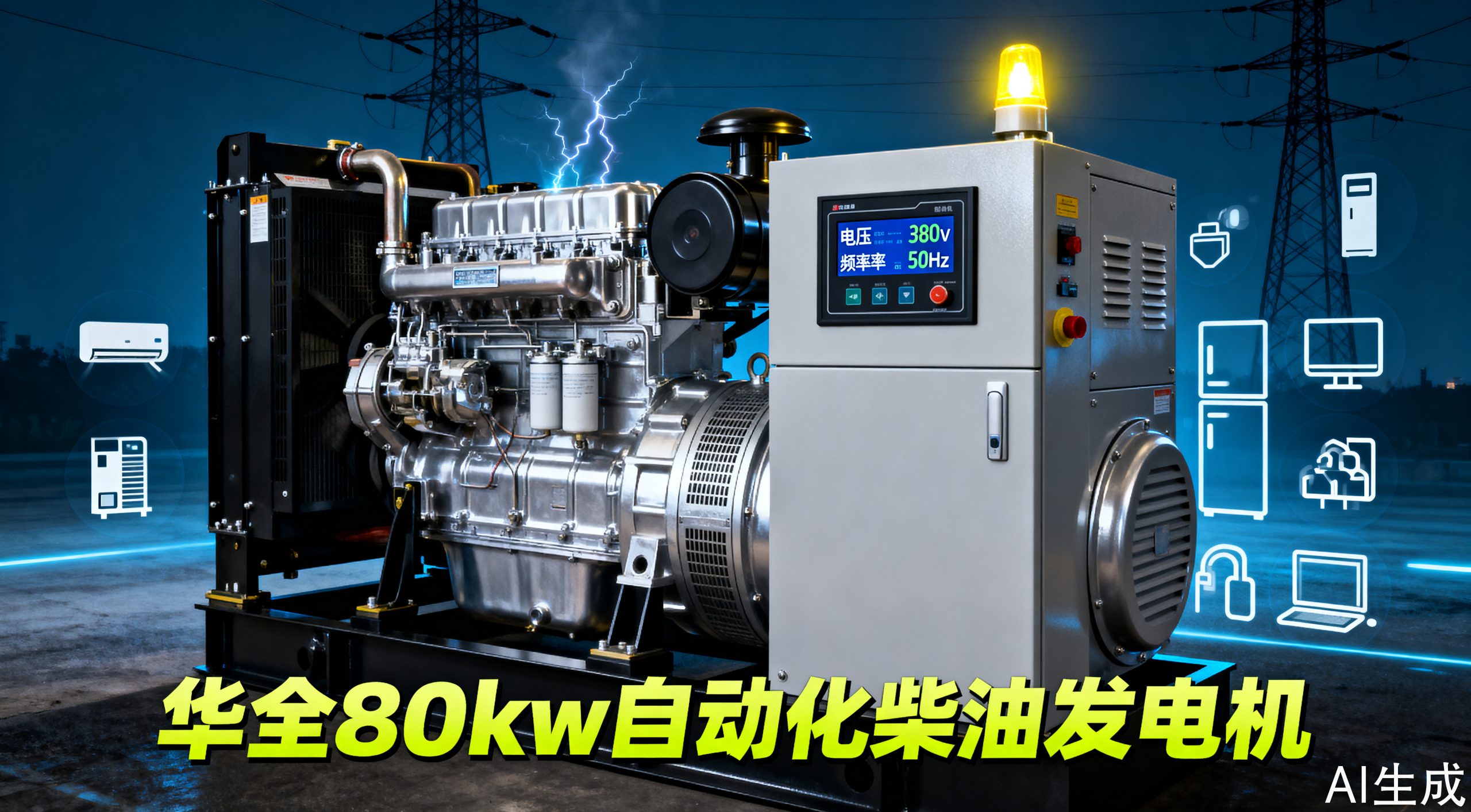 80kw自动化柴油发电机：停电克星，也治你的焦虑