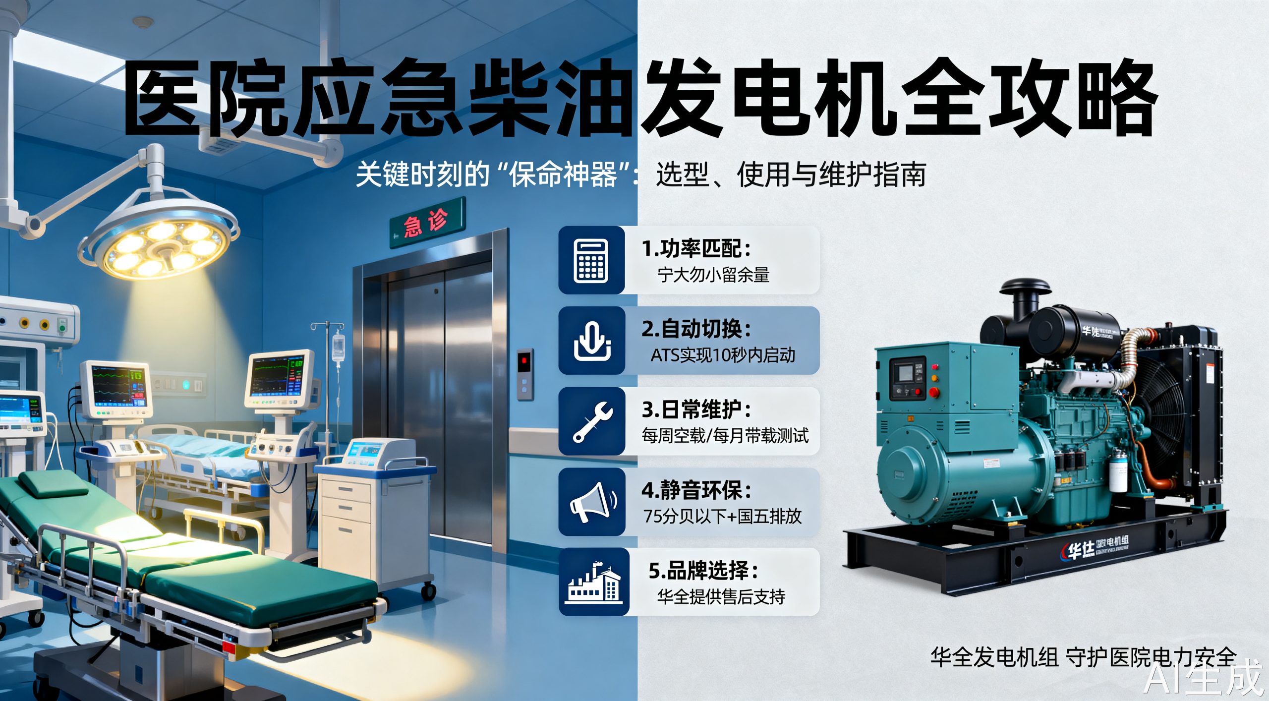 医院应急柴油发电机，别等停电才后悔