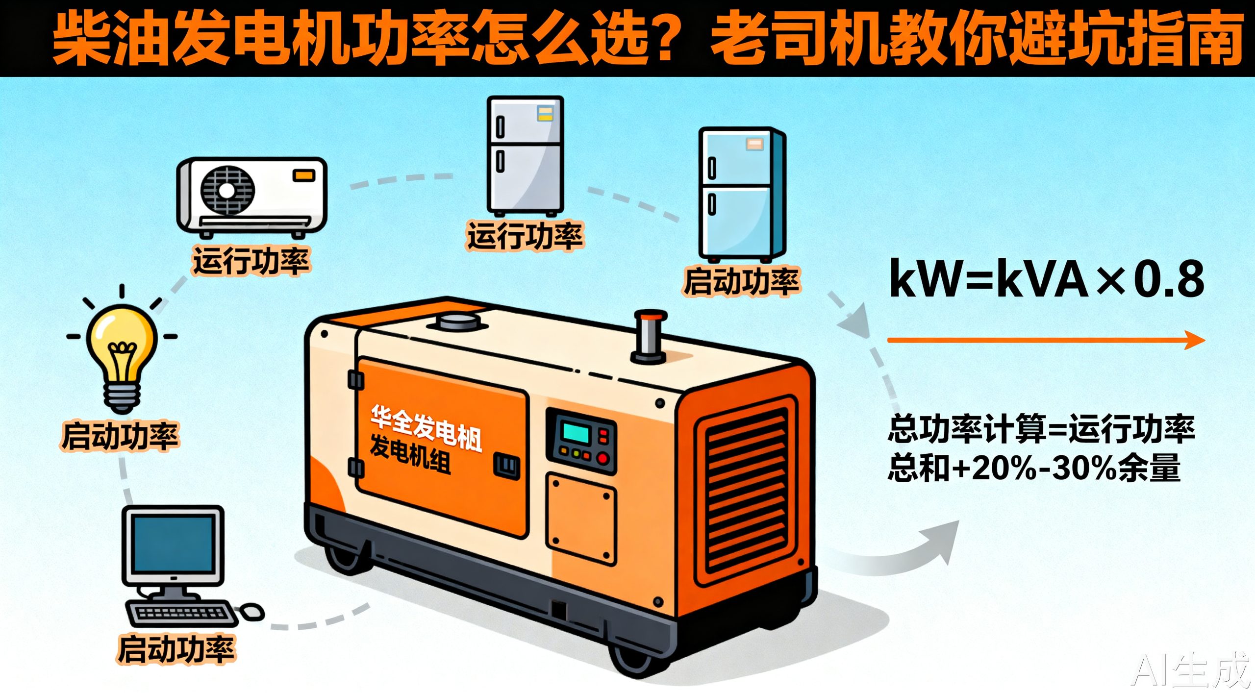 柴油发电机功率怎么选 幽默避坑全攻略