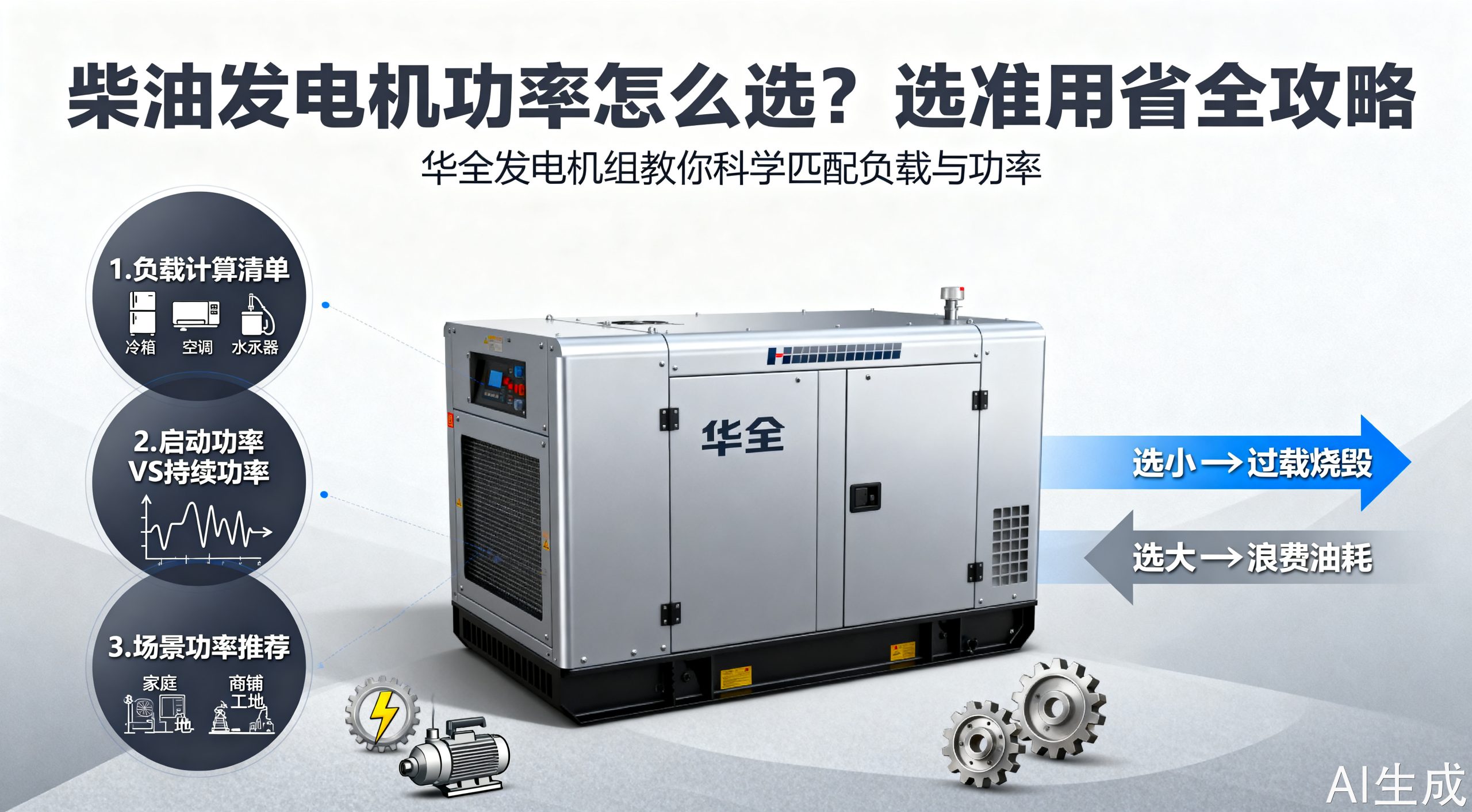 柴油发电机功率怎么选?掌握这些方法不迷路
